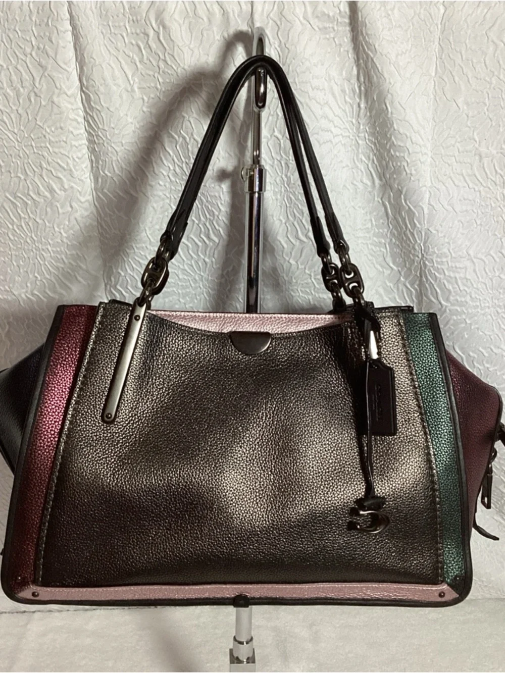 COACH Dreamer 36 Metallic Colorblock Leather Satchel Tote Bag #38842 - Picture 2 of 16